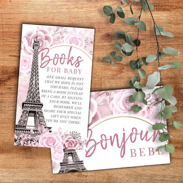 Carte D'accompagnement Rose Gold Floral Bonjour Bebe Livres pour bébé (Créateur téléchargé)