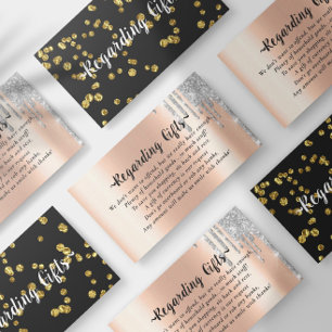 Carte D'accompagnement Rose Gold Honeymoon Fund mariage de douche nuptial