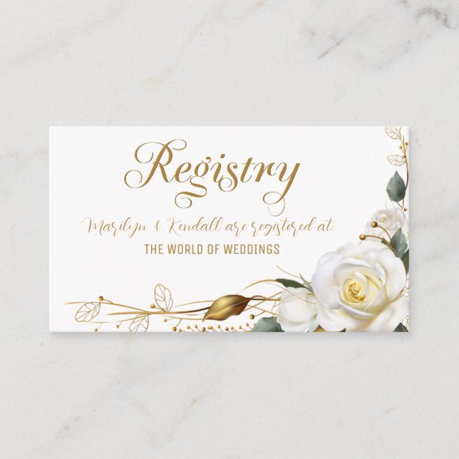 Carte D'accompagnement Rose Gold Organic Floral Mariage Registre (Devant)