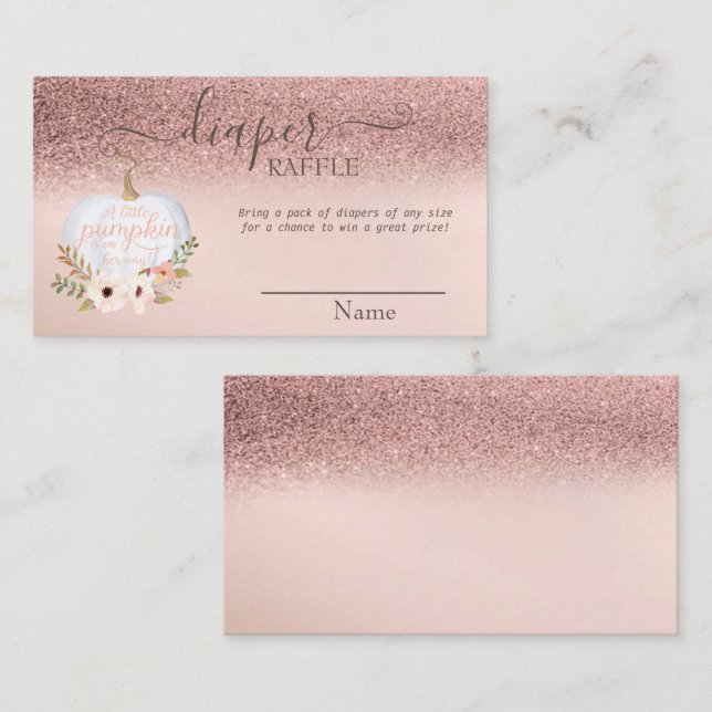 Carte D'accompagnement Rose Gold Parties scintillant Bokeh, Baby shower C (Devant / Derrière)