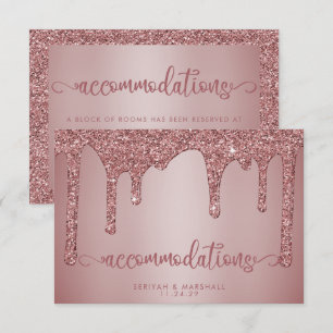 Carte D'accompagnement Rose Gold Parties scintillant Mariage Hébergements