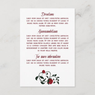 Carte D'accompagnement Rose Gothique Vintage Détails de mariage Encl