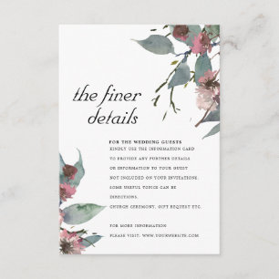 CARTE D'ACCOMPAGNEMENT ROSE SAUVAGE RUSTIQUE EUCALYPTUS DÉTAIL DU MARIAGE