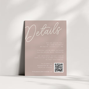 Carte D'accompagnement Rose Taupe Script Watermark Tous les détails
