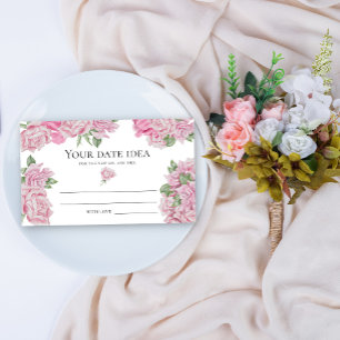 Carte D'accompagnement Roses aquarelles - Idées de soirée en amoureux \ P
