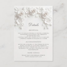 Roses Baroques 3D Minimalistes Blanches