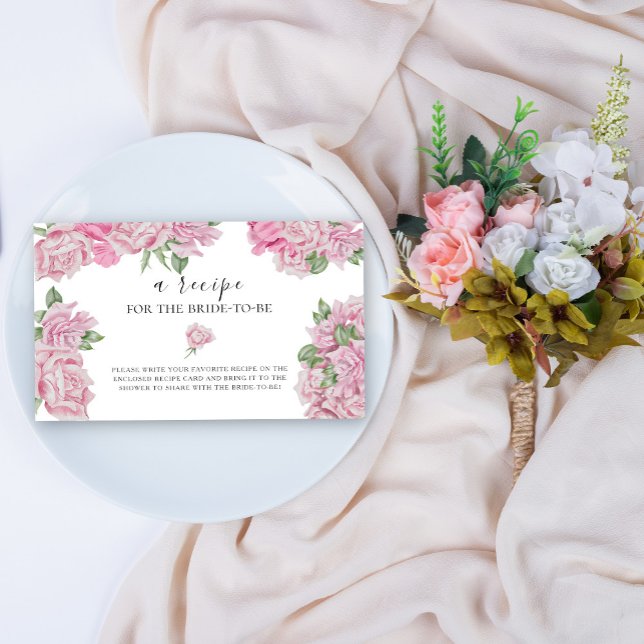 Carte D'accompagnement Roses d'aquarelle - Recette pour que la mariée soi (Créateur téléchargé)