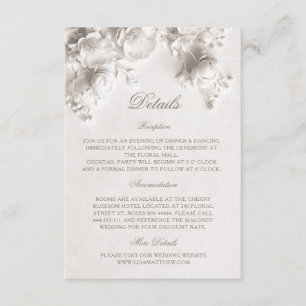 Carte D'accompagnement Roses Fleurs sauvages blanches 3D