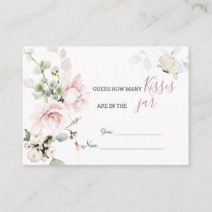 Carte D'accompagnement Roses roses rose Foliage Combien de baisers dans l