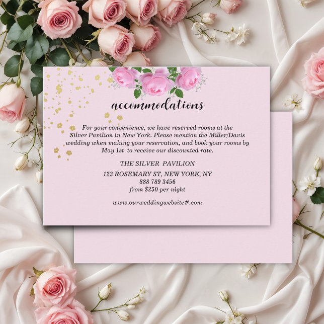 Carte D'accompagnement Roses Roses Roses Mariage Parfumées (Créateur téléchargé)