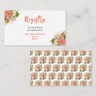 Carte D'accompagnement Roses rouges corail avec feuillage