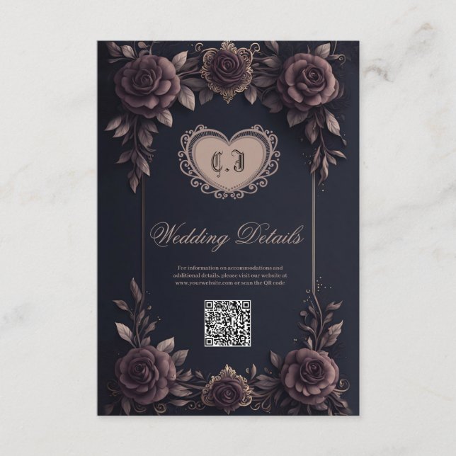 Carte D'accompagnement Roses vintages romantiques. (Devant)