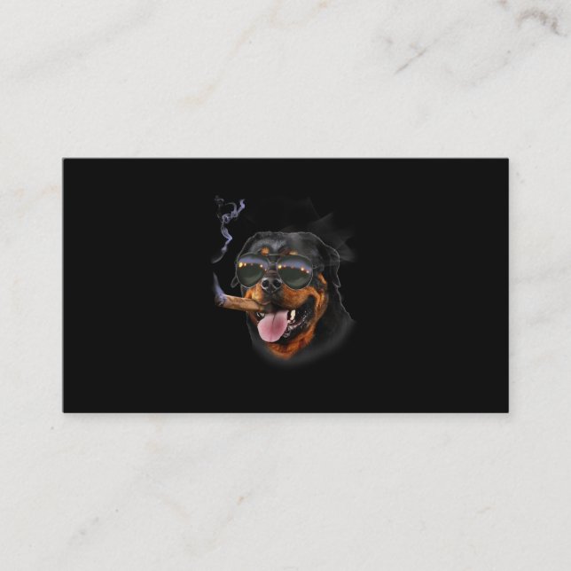 Carte D'accompagnement Rottweiler avec Cigar Portant Avion Sunglass (Devant)