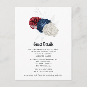 Carte D'accompagnement Rouge Blanc et Bleu 4th Juillet Mariage Détails