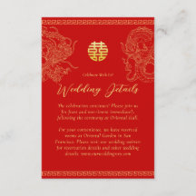 Rouge or chinois détails mariage dragon phoenix