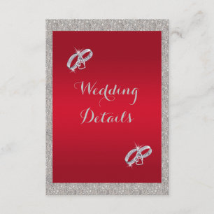 Carte D'accompagnement Rouge Ruby Classé & Mariage de Noël Sparkly Bauble