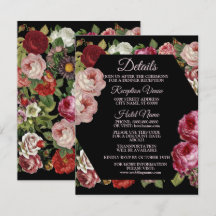 Rouge Rustique Floral Végétal Détail Noir