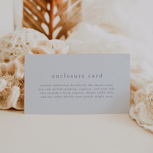 Carte D'accompagnement ROWAN Unique Garçon Bleu Boho Simple Bébé Douche (ROWAN Unique Boy Blue Boho Simple Baby Shower Enclosure Card)