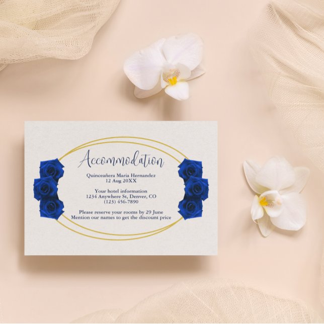 Carte D'accompagnement Royal Blue et Gold Géométrique (Créateur téléchargé)
