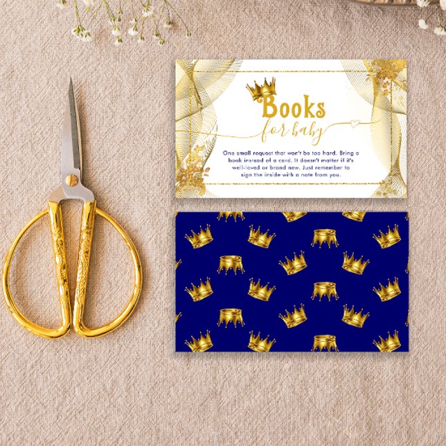 Carte D'accompagnement Royal Prince Baby shower Livres Pour Billet Bébé (Créateur téléchargé)