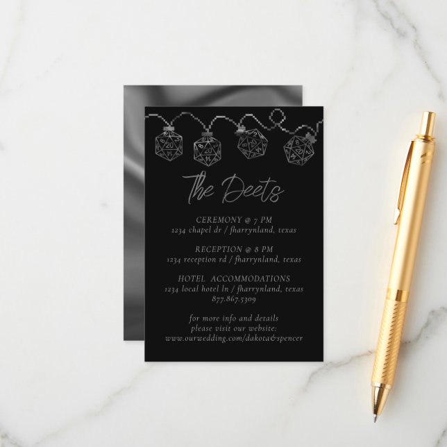 Carte D'accompagnement RPG Lights | Détails de l'invité Fantasy Tabletop  (Devant/Arrière en situation)