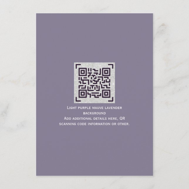 Carte D'accompagnement RSVP de mariage moderne avec CODE QR - TOUTE COULE (Dos)