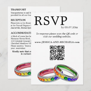 Carte D'accompagnement 🌈 RSVP+Détails LGBTQ Entrelacés dans la Fierté