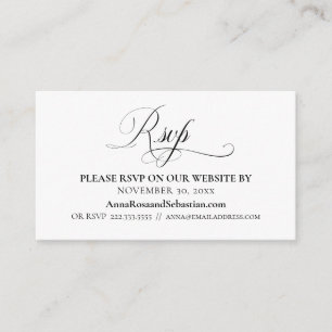 Carte D'accompagnement *~* RSVP - Détails sur le site Web de l'Mariage Bo