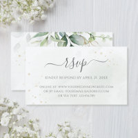 RSVP en ligne pour mariage avec verdure d'eucalypt