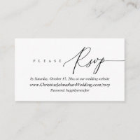 RSVP en ligne, script minimal moderne en noir