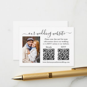Carte D'accompagnement RSVP minimaliste Détails Photo 2 QR Mariage