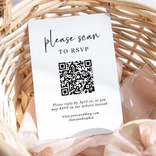Carte D'accompagnement RSVP moderne simple avec code QR (Créateur téléchargé)