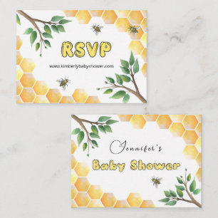Carte D'accompagnement RSVP Online Little Bee Baby shower Website Enclos