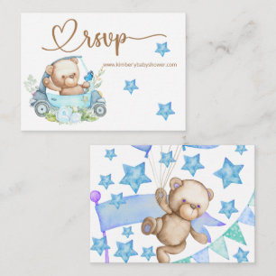 Carte D'accompagnement RSVP Online Teddy Bear Bear Baby shower Ours Bébé