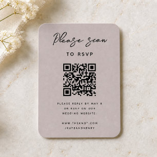 Carte D'accompagnement RSVP pour mariage   QR Code Moderne Minimaliste Du
