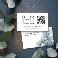 RSVP QR Code en ligne Forêt de neige Mariage d'hiv