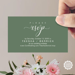 Carte D'accompagnement RSVP Site Mariage Rappel, Classique moderne