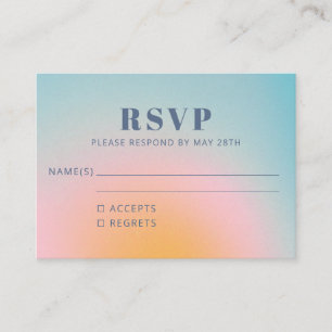 Carte D'accompagnement RSVP tendance Retro bleu céleste