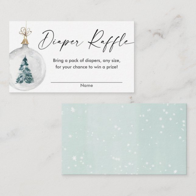 Carte D'accompagnement Rupture de baby shower de la couche de neige d'hiv (Devant / Derrière)
