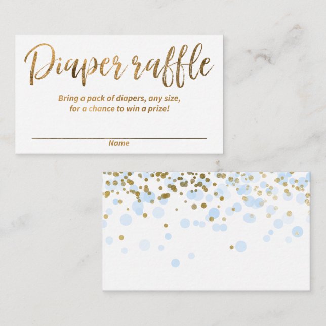 Carte D'accompagnement Rupture de couche - bleu, baby shower garçon confe (Devant / Derrière)