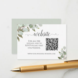 Carte D'accompagnement Russe Eucalyptus Site Mariage QR Code