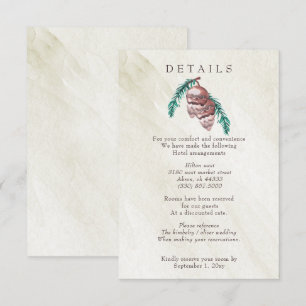 Carte D'accompagnement Russe Forêt d'hiver Mariage de pin de bois
