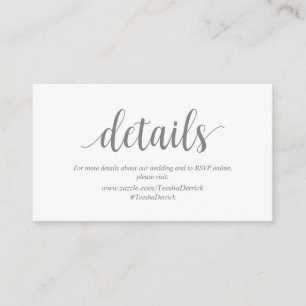 Carte D'accompagnement Russe moderne, couleur gris, détails Mariage