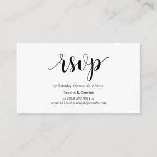Carte D'accompagnement Russe moderne, script noir, RSVP en ligne