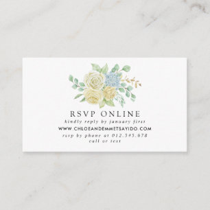 Carte D'accompagnement Russe Rose Hydrangea Site Mariage RSVP