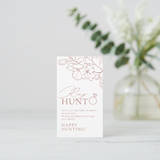 Carte D'accompagnement Rust élégant anneau floral chasse nuptiale douche  (Debout devant)