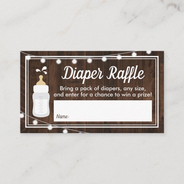 Carte D'accompagnement Rustic Baby est en train de brasser Baby shower Dé (Devant)