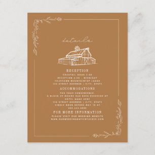 Carte D'accompagnement Rustic Barn Goldenrod Détails du Mariage de automn