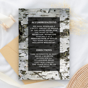 Carte D'accompagnement Rustic Birger Tree Bark Détails Mariage moderne