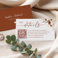 Rustic Burnt Orange Détails du Mariage QR Code